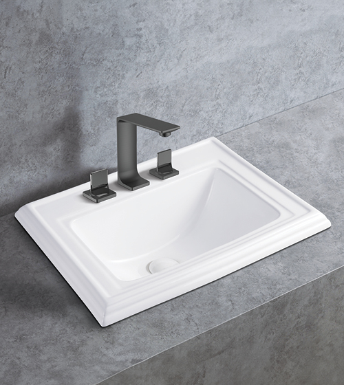 Three Hole Semi Counter Wash Basin – Aquant India